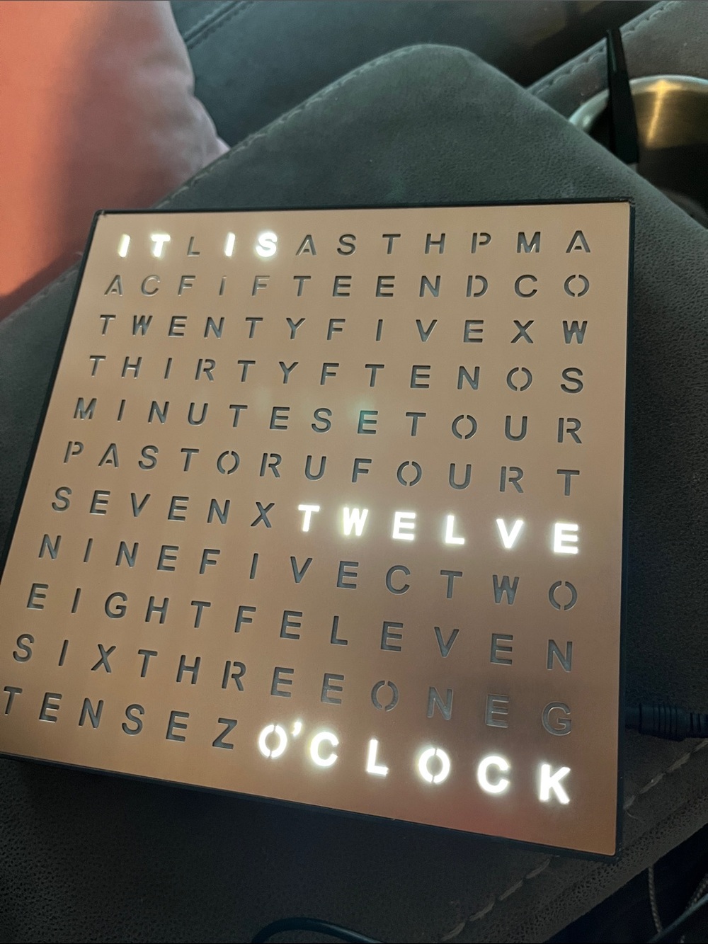 Sharper Image LED Word Clock in Black and White
